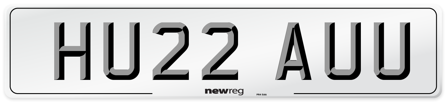 HU22 AUU Number Plate from New Reg